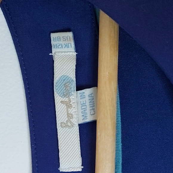 Host Pick Boden Cap Sleeve Dress with Crochet Trim Zippered Back Blue Size 8 - Picture 3 of 6